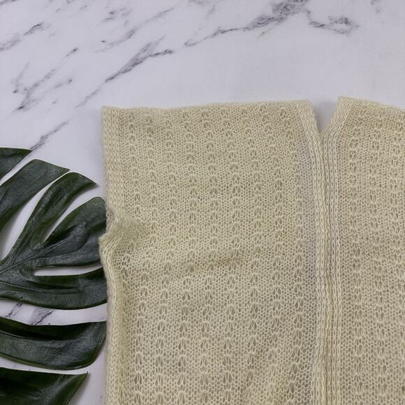 English Village Womens Vintage Shrug Wrap Sweater One Size Cream Knit Cottage - Picture 7 of 10